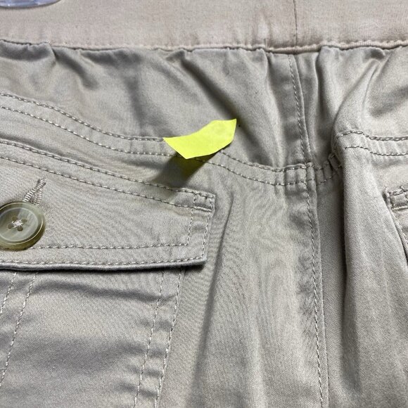 Old Navy Maternity Cuffed Ankle Pants Women Size 2 Khaki Stretch With Pockets - Picture 6 of 16